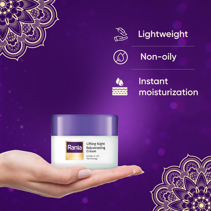 Rania Night Cream with Vitamin C, 24K Gold, Niacinamide