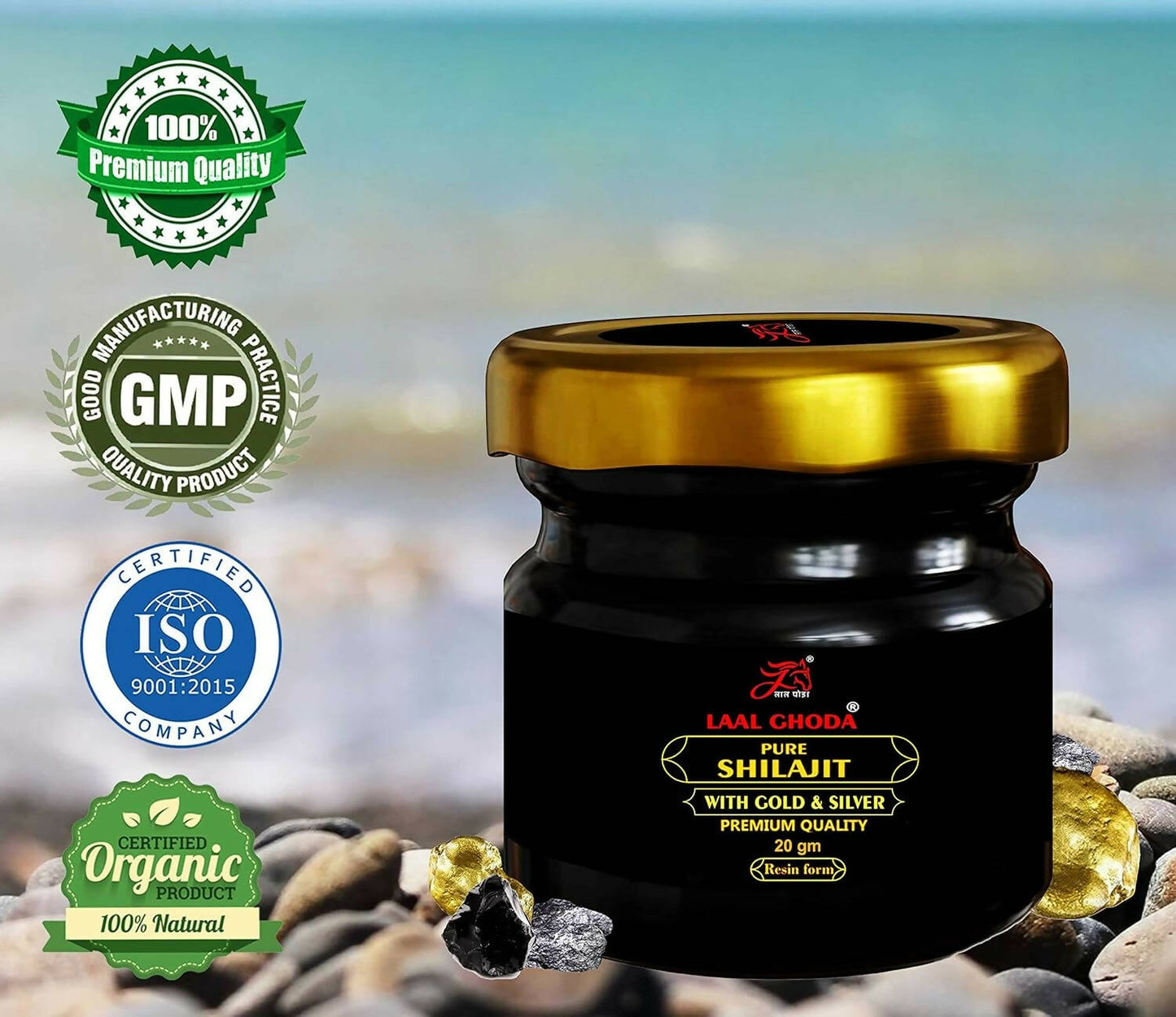 Laal Ghoda Pure Sj With Gold & Silver