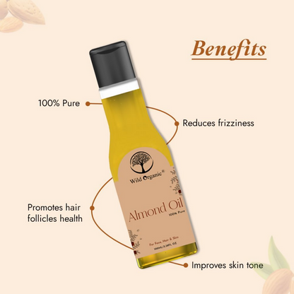 Wild Organic Cold Pressed Almond Hair Oil
