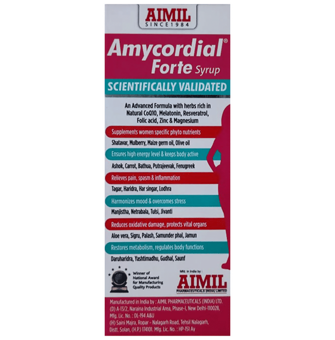 Aimil Amycordial Forte Syrup for Women's Wellness
