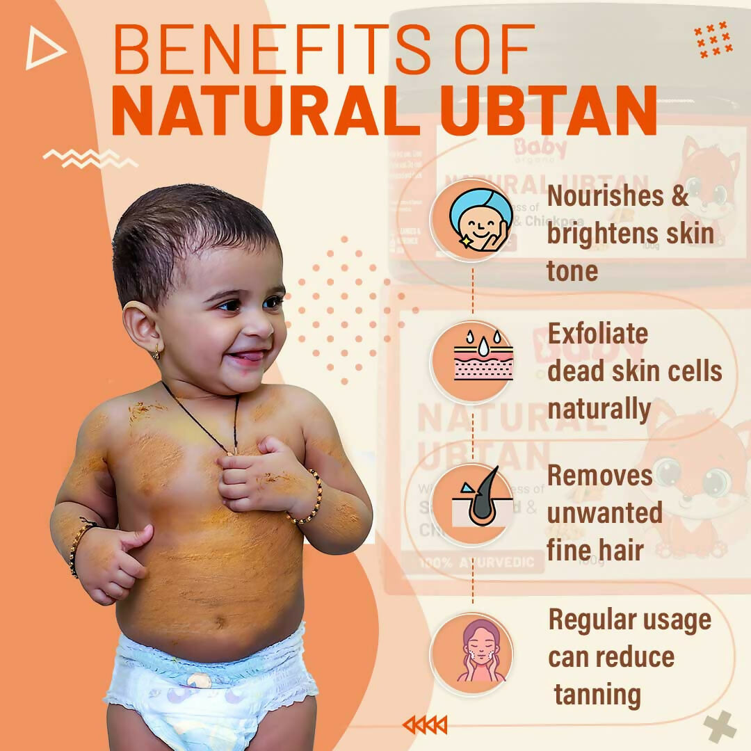 Babyorgano Natural Ubtan Face Pack, Skin Lightening and Tan Removal For Babies