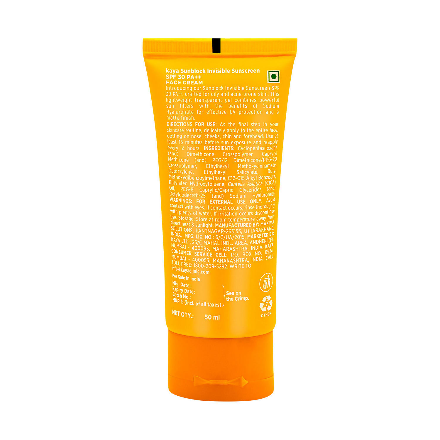 Kaya Sunblock Invisible Sunscreen With SPF 30