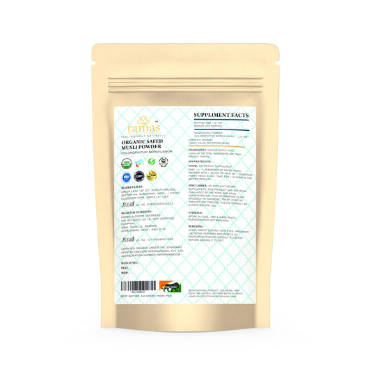Buy Tamas Pure Ayurveda Superfood Organic Safed Musli Powder from DrMediCart, Ship from India to USA