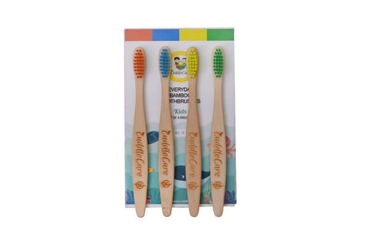 Buy Cuddle Care Bamboo Toothbrushes for Kids (Pack of 4) from DrMediCart, Ship from India to USA
