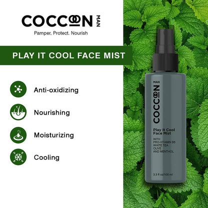 Coccoon Play It Cool Face Mist With Pro-Vitamin B5, White Tea, Olive & Menthol