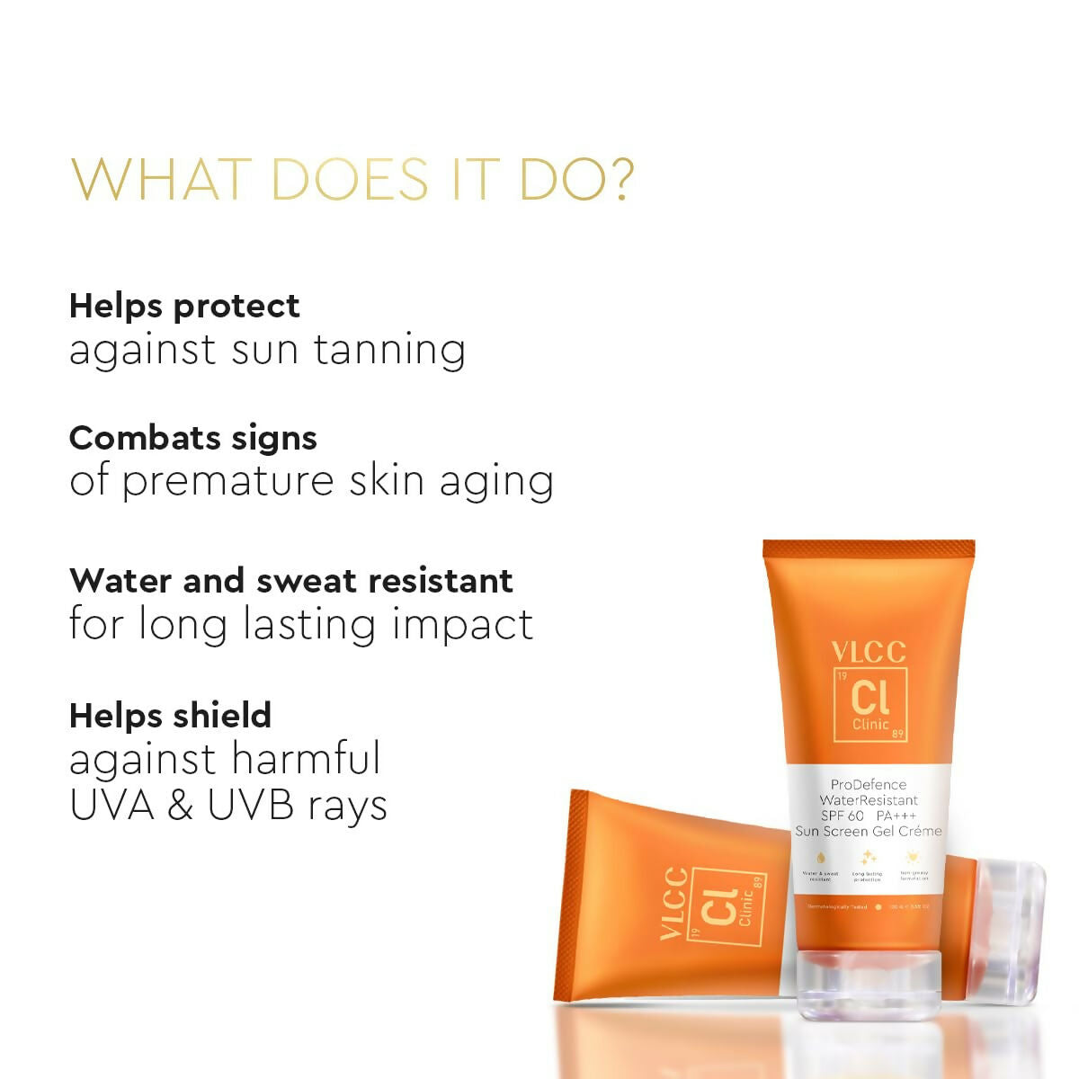 VLCC Clinic ProDefence Water Resistant SPF 60 PA+++ Sun Screen Gel Crème