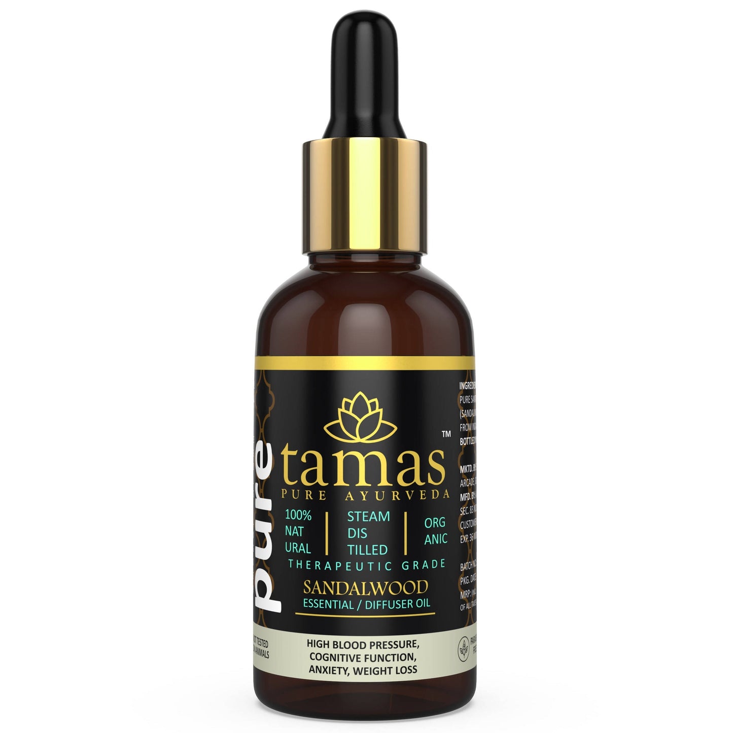 Buy Tamas Pure Ayurveda 100% Organic Sandalwood (Santalum Album) Essential Oil - USDA Certified Organic from DrMediCart, Ship from India to USA