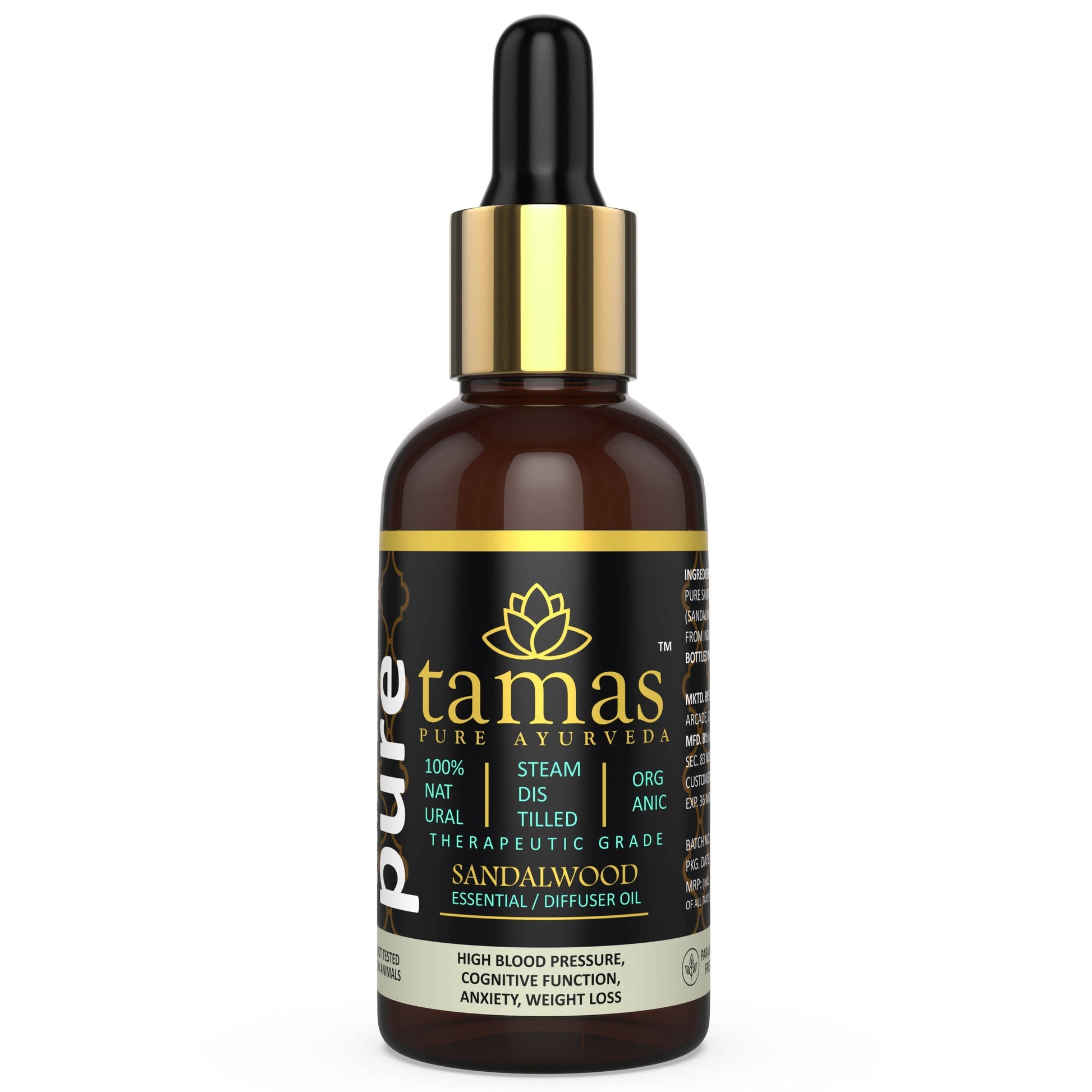 Buy Tamas Pure Ayurveda 100% Organic Sandalwood (Santalum Album) Essential Oil - USDA Certified Organic from DrMediCart, Ship from India to USA