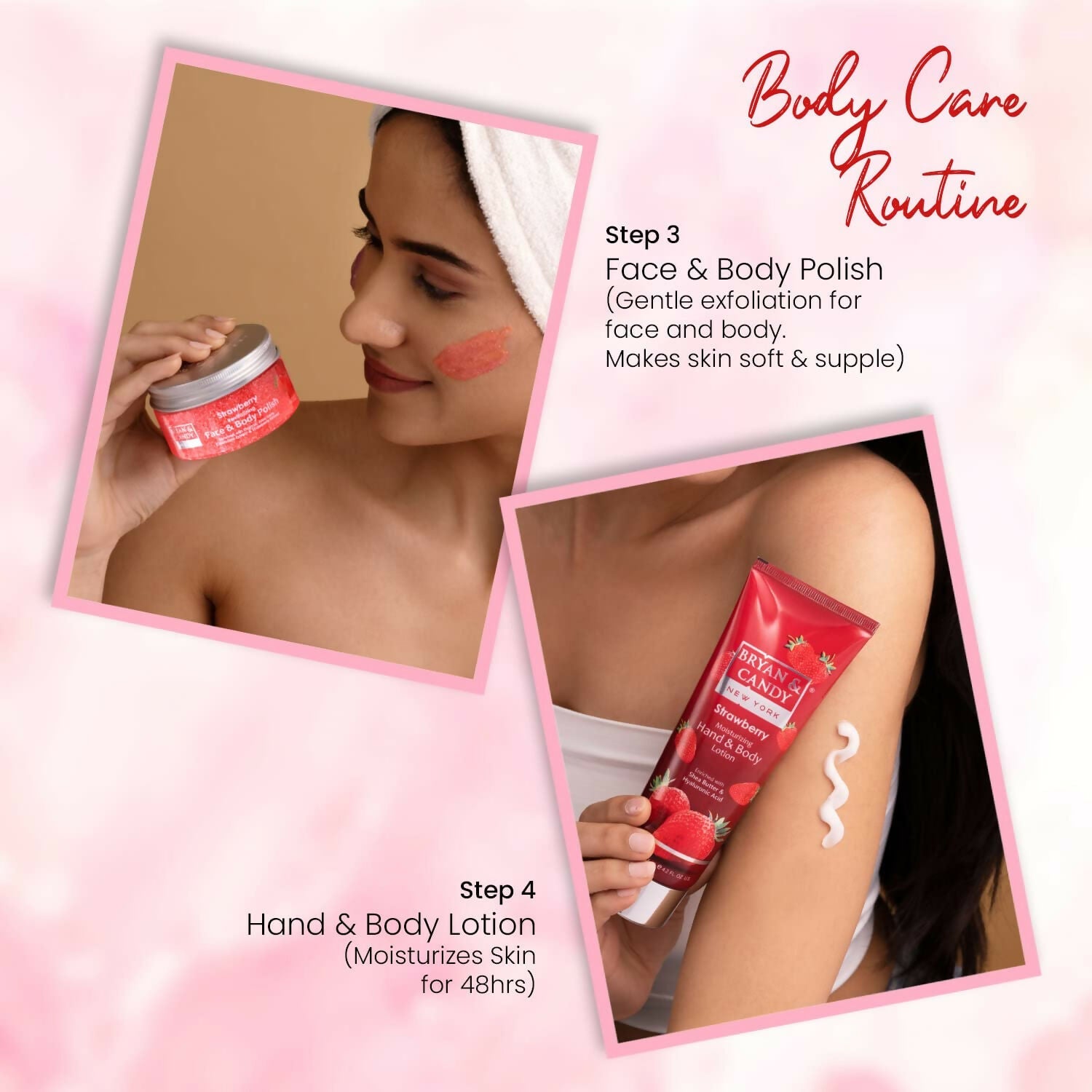 Bryan & Candy Strawberry Bath Tub Kit Gift Set For Women & Men