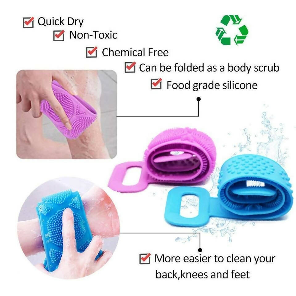 Favon Silicon Soft Cleaning Body Bath Belt Scrubber for Cleansing and Dead Skin Removal