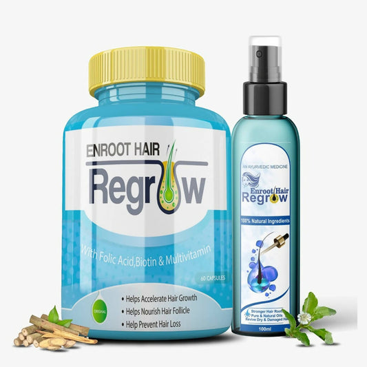 Divya Shree Enroot Hair Regrow Capsule & Oil Nourish & Cleanse Hair Kit