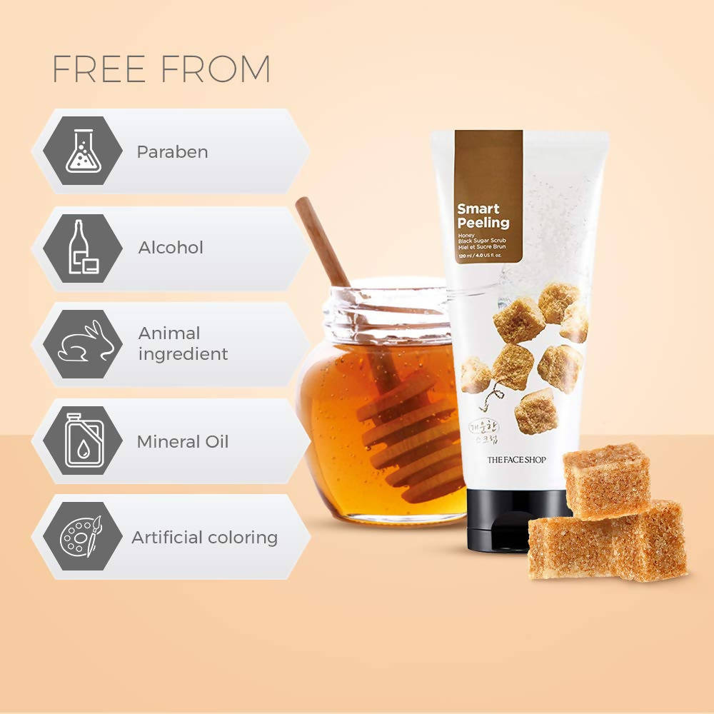 The Face Shop Smart Peeling Honey Black Sugar Scrub - Korean Skincare