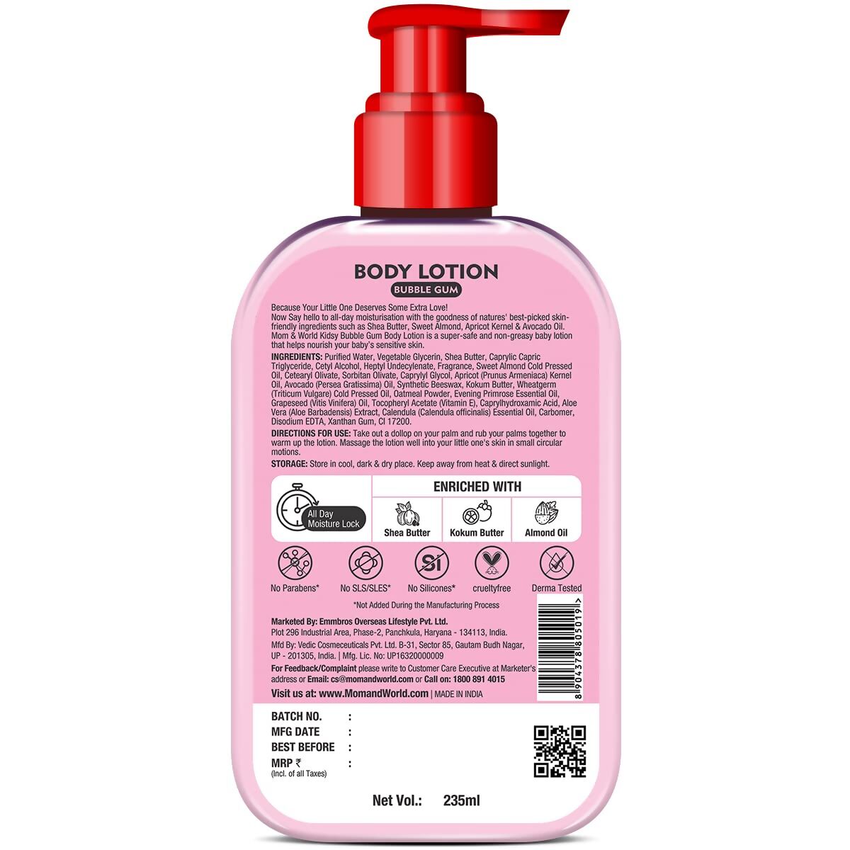 Mom & World Kidsy Bubble Gum Moisturising Body Lotion