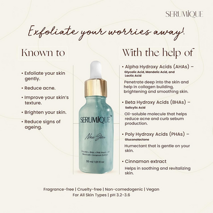 Serumique 23% AHA + 2% BHA + 5% PHA Wash-Off Serum Exfoliator - New You 30%