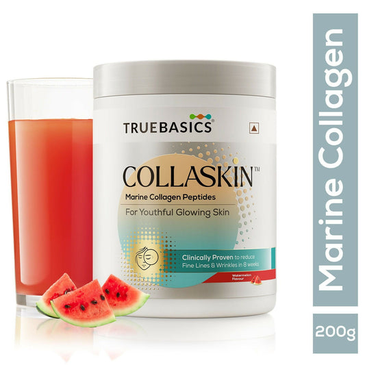 Buy TrueBasics Collaskin Marine Collagen Peptides For Youthful Glowing Skin - Watermelon from DrMediCart, Ship from India to USA