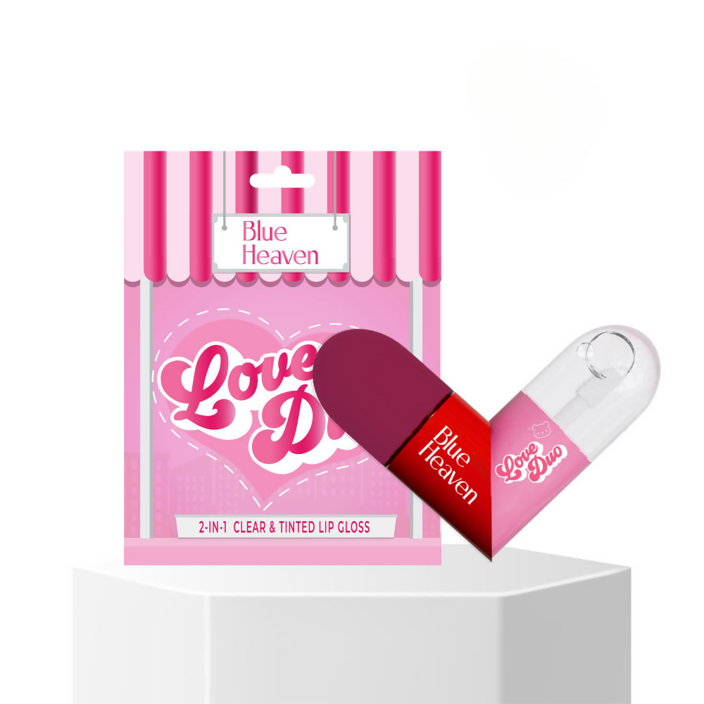 Blue Heaven Love Duo 2-In-1 Clear & Tinted Lip Gloss - Simp ( (Clear+ Mauve)