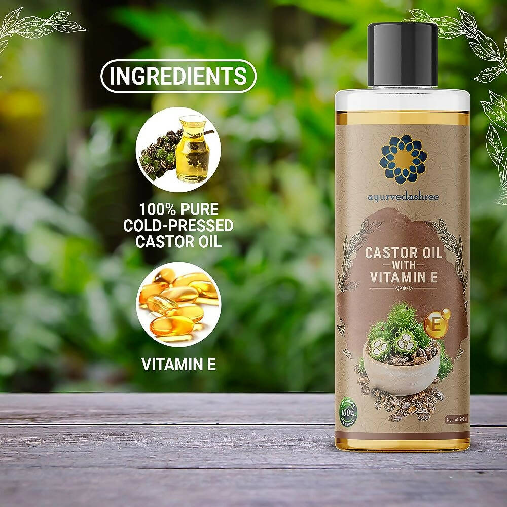 Ayurvedashree Cold-Pressed Castor Oil with Vitamin E