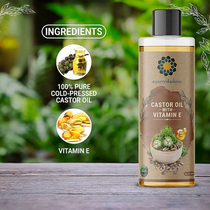 Ayurvedashree Cold-Pressed Castor Oil with Vitamin E