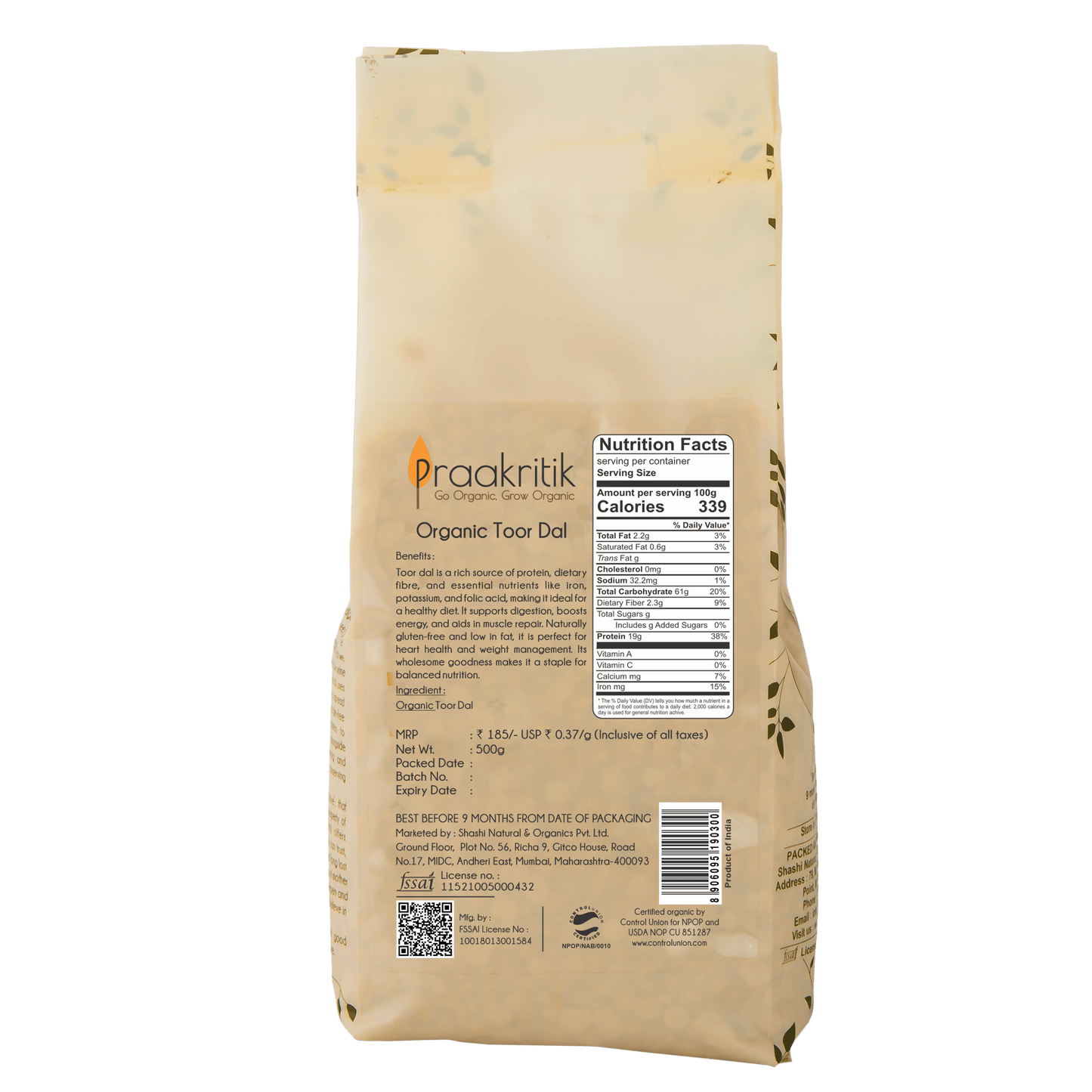 Praakritik Organic Tuvar Dal