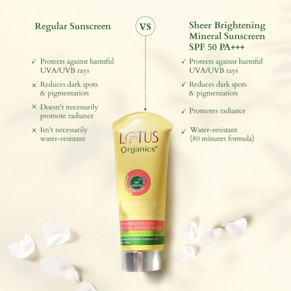 Lotus Organics Sheer Brightening Mineral Sunscreen SPF 50 PA +++