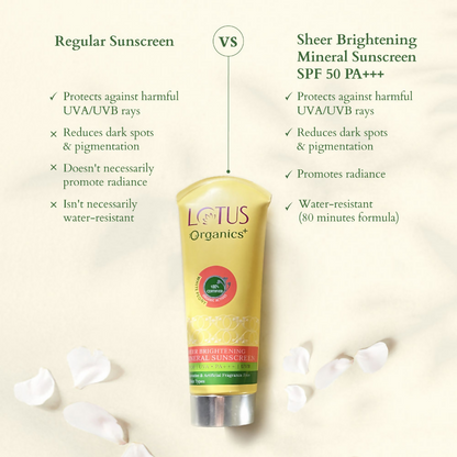 Lotus Organics Sheer Brightening Mineral Sunscreen SPF 50 PA +++