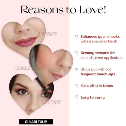 Nourish Mantra Lip Cheek & Eye Tint for Long-lasting Color with Rich Pigment