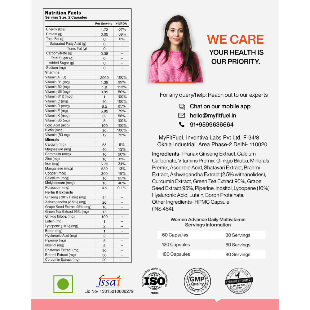 MyFitFuel Women Advance Daily Essential Multivitamin Capsules