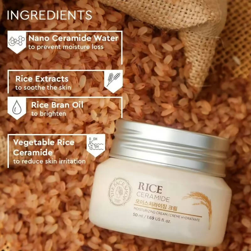 The Face Shop Rice & Ceramide Moisturizing Cream - Korean Skincare