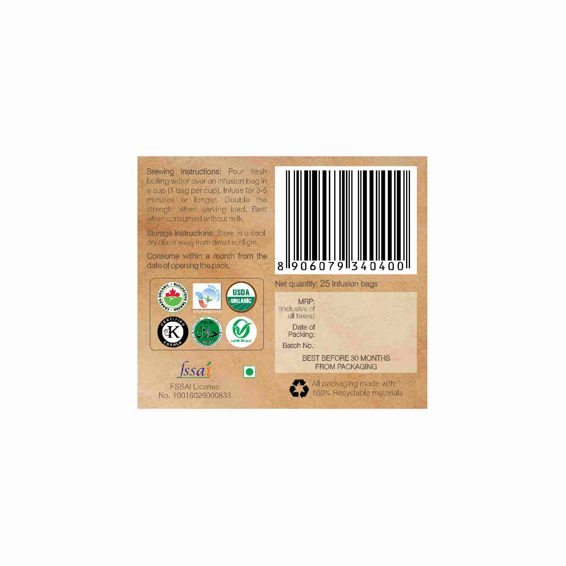 Organic Wellness Sweet Neem Teabags