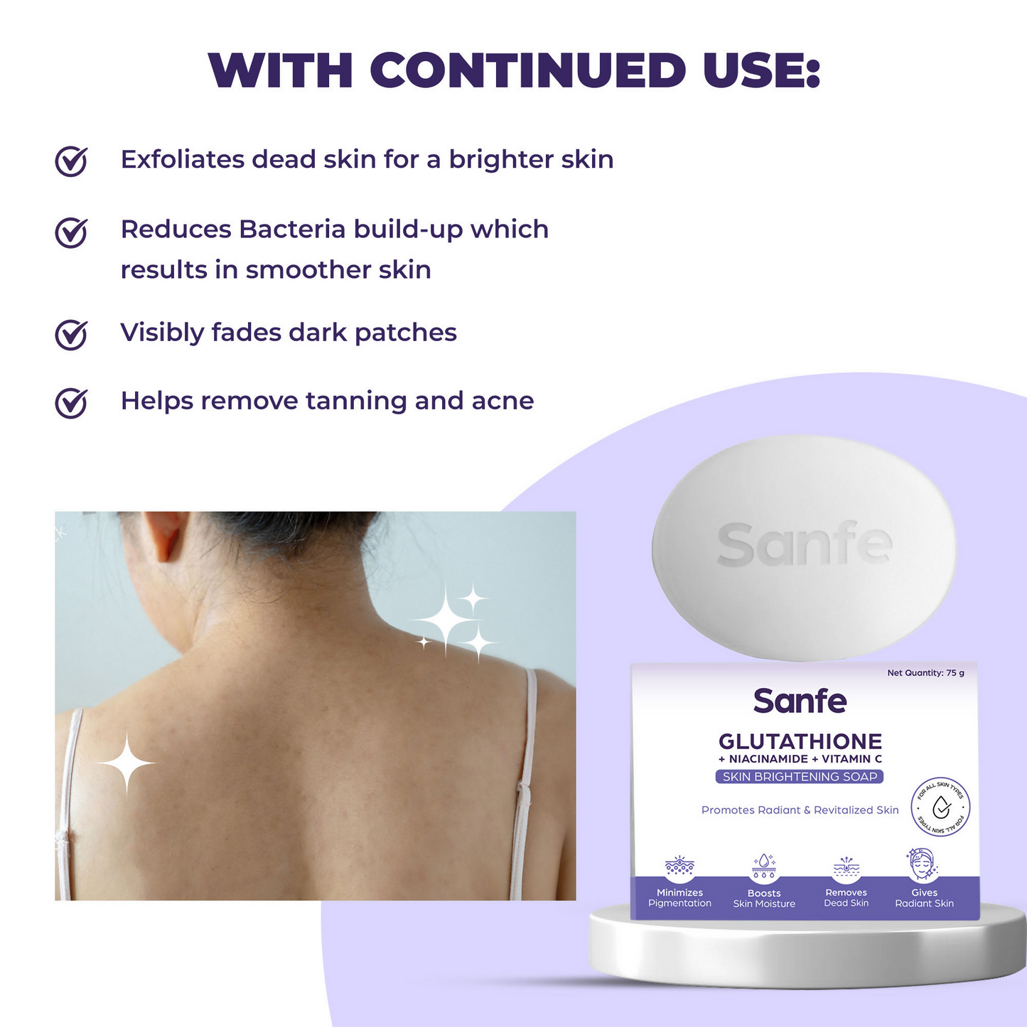 Sanfe Glutathione + Niacinamide + Vitamin C Brightening Soap