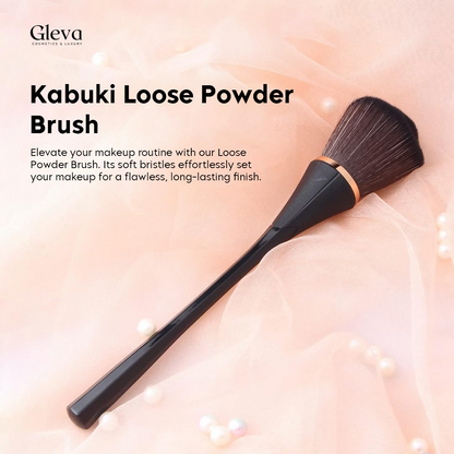 Gleva Multipurpose Professional Powder & Blush Cheek Brush - Black Brush
