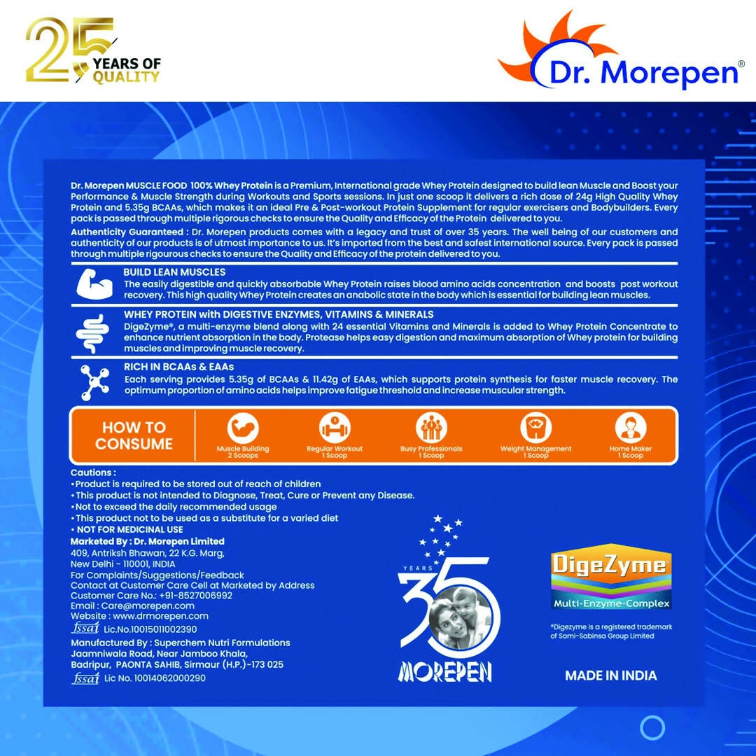Dr. Morepen Muscle Food 100% Whey Protein - Mango Delight Flavour
