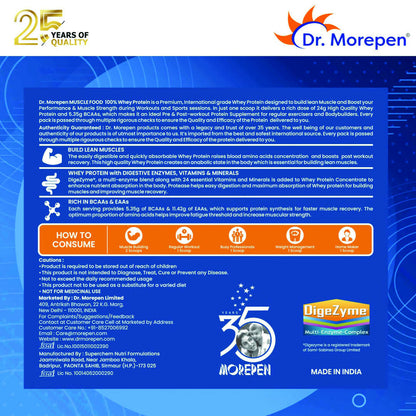 Dr. Morepen Muscle Food 100% Whey Protein - Mango Delight Flavour