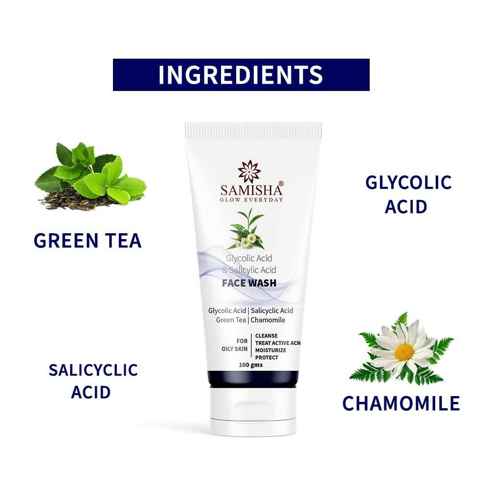 Samisha Organic Glycolic Acid & Salicyclic Acid Face Wash - DrMediCart