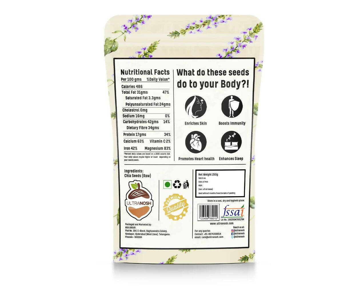 Ultranosh Premium Quality Chia Seeds