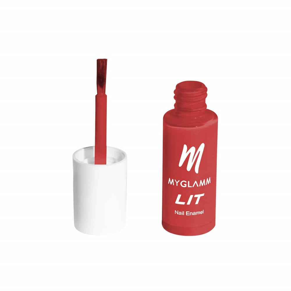 Myglamm LIT Nail Enamel - Rad - Crimson Red Shade (7 Ml) - DrMediCart