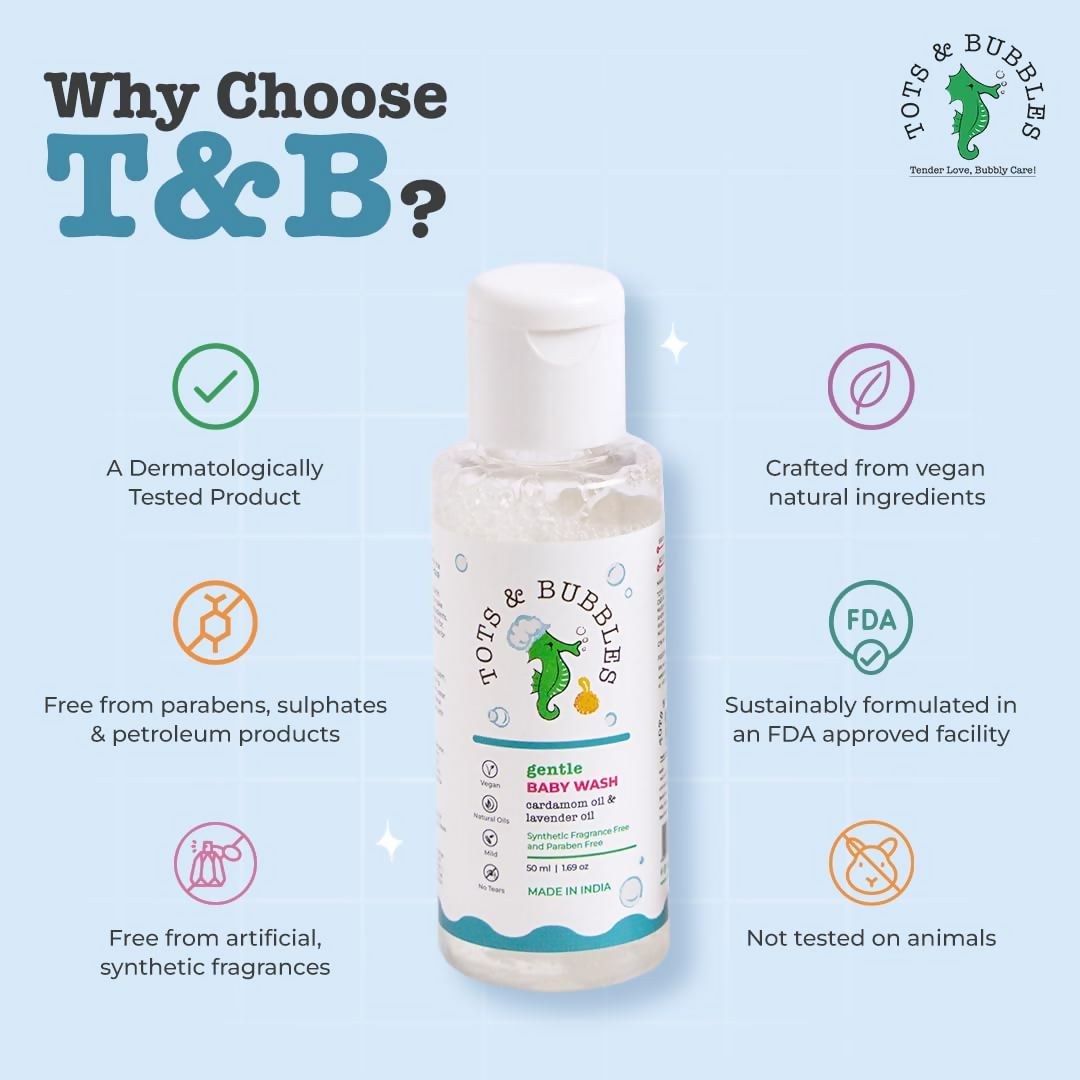 Tots & Bubbles Gentle Baby Body Wash with Natural Lavender & Cardamom Oil