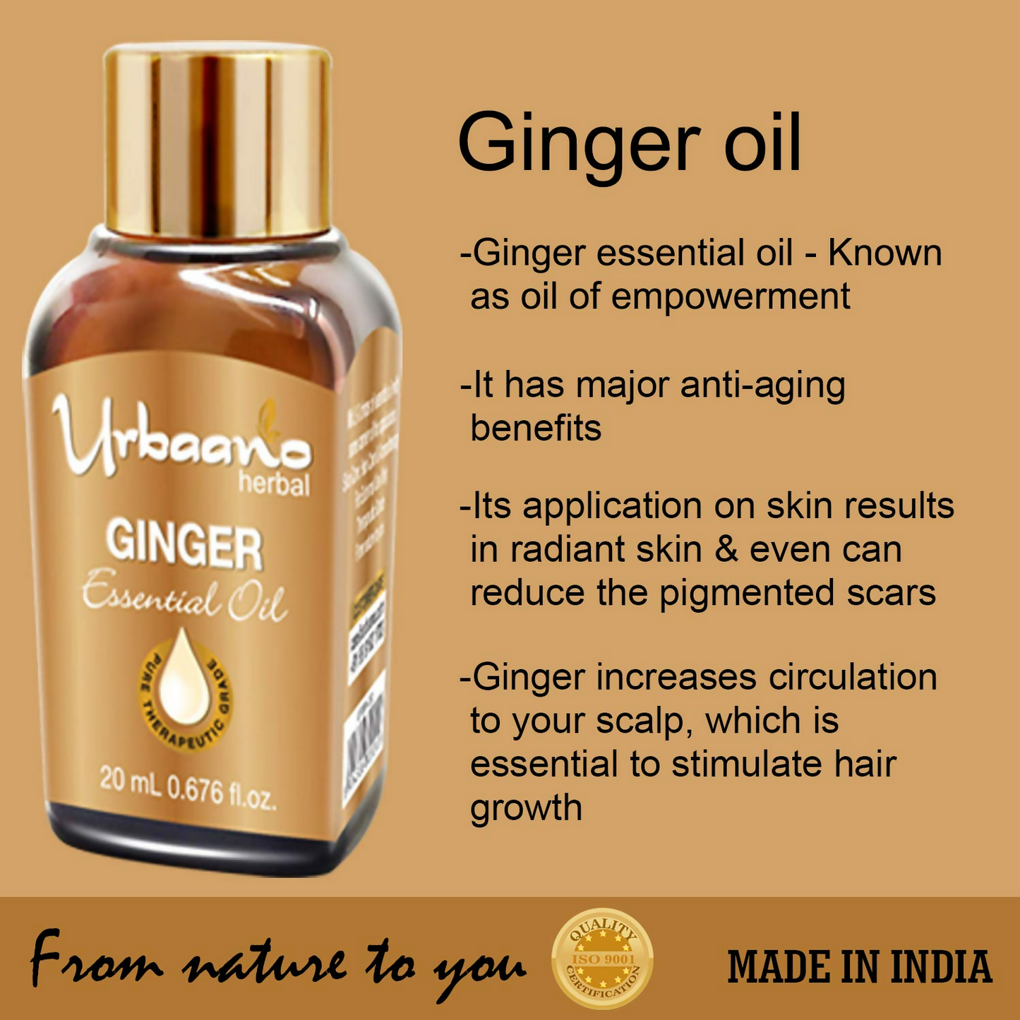 Urbaano Herbal Ginger Essential Oil
