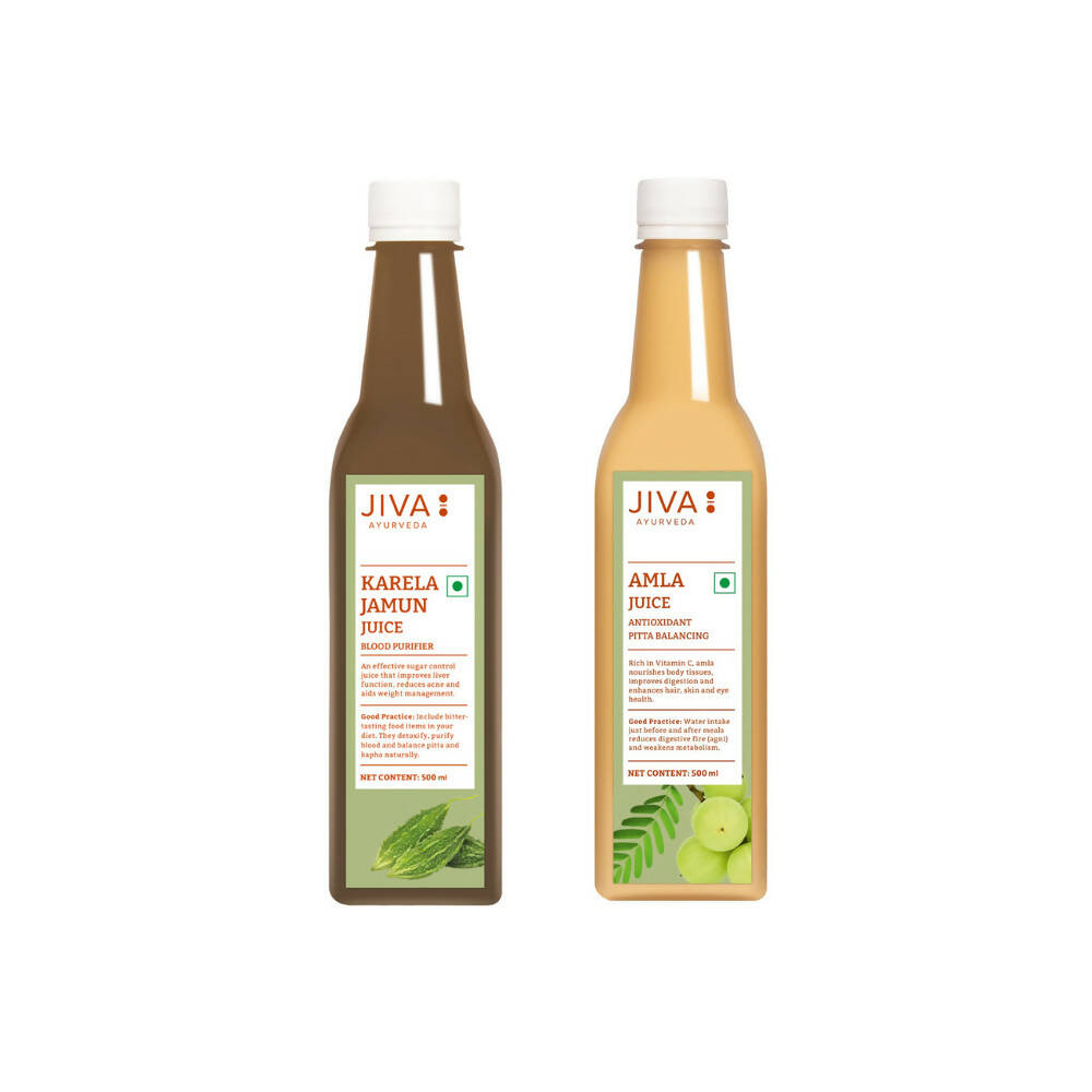 Jiva Ayurveda Karela Jamun Juice & Amla Juice Combo