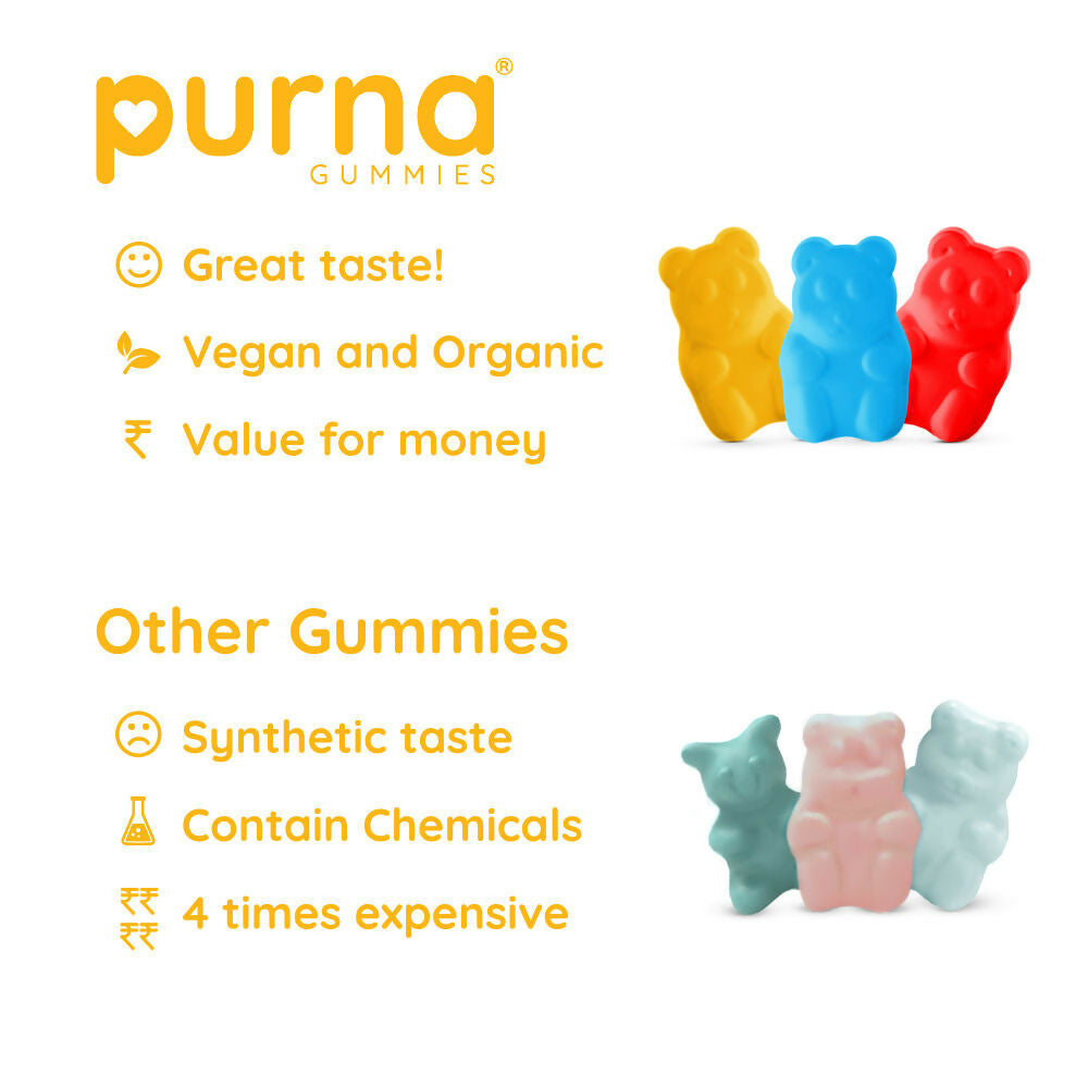 Purna Gummies Multivitamin Mango Gummies with Vitamins & Minerals