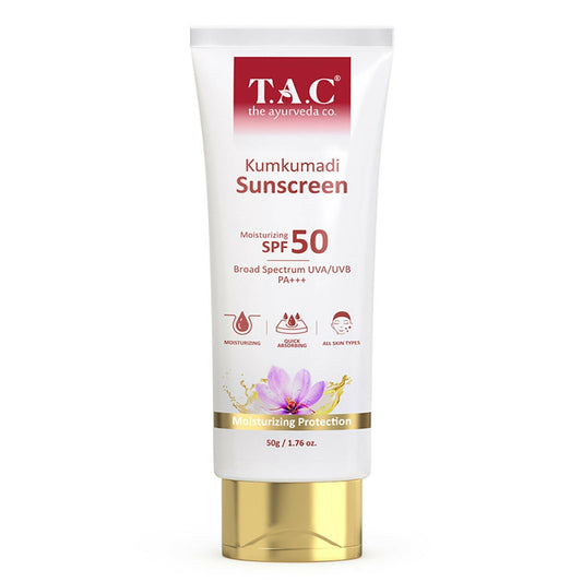 Buy TAC - The Ayurveda Co. Kumkumadi Sunscreen Ultra Light SPF 50 with UVA/UVB PA+++ from DrMediCart, Ship from India to USA