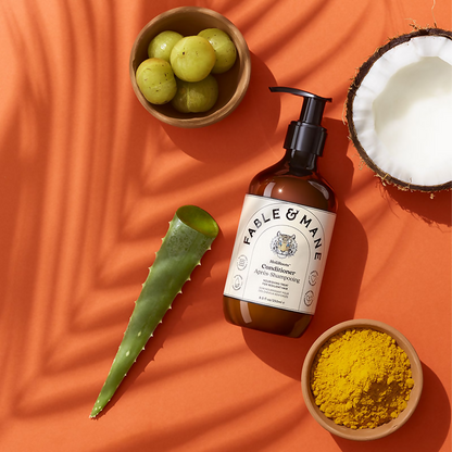 Fable & Mane HoliRoots Hydrating Conditioner For Smooth Frizz-Free Hair With Coconuts And Turmeric
