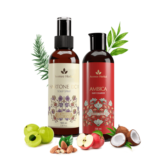 Avimee Herbal Anti Dandruff Kit, Fights Dandruff & Moisturises Scalp Naturally, With Rosemary, Apple Cider Vinegar, Tea Tree Oil & Neem Extracts