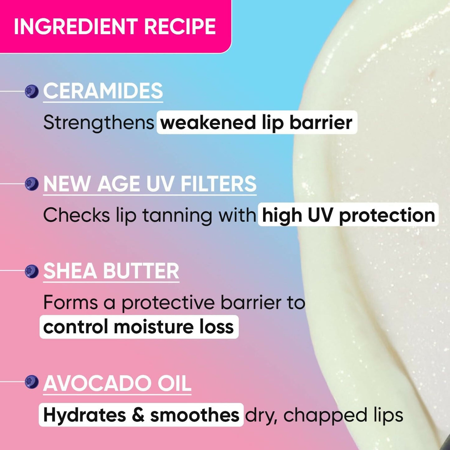 Dot & Key Barrier Repair Hydrating Lip Balm SPF 50 With Ceramides & Peptides Blueberry Bliss