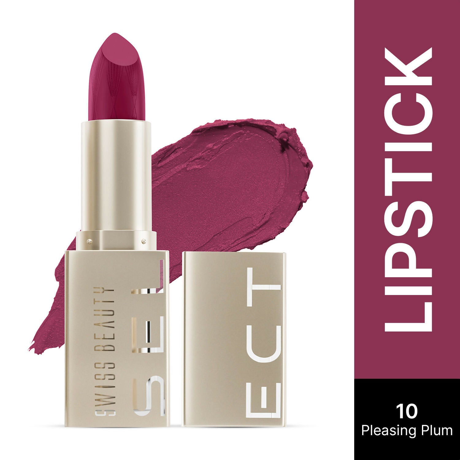 Swiss Beauty Select Creme Touch Hydrating Lipstick - 10 Pleasing Plum