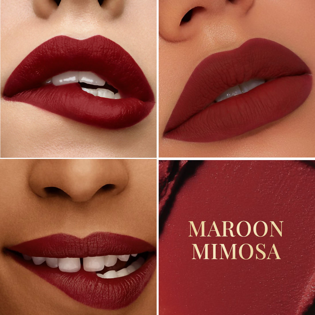 mCaffeine Shades Creamy Matte Kiss Bullet Lipstick Moisturizing Lightweight - Maroon Mimosa