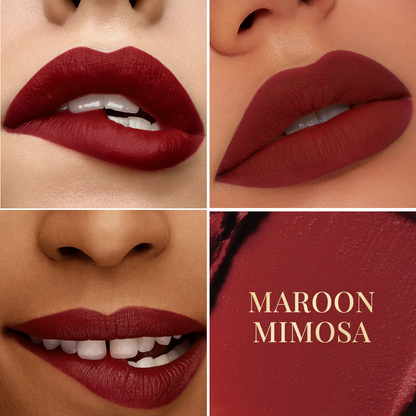 mCaffeine Shades Creamy Matte Kiss Bullet Lipstick Moisturizing Lightweight - Maroon Mimosa