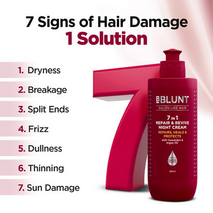 BBlunt 7 in 1 Repair & Revive Night Cream to Heal & Protect Hair Overnight - Limited Time Offer
