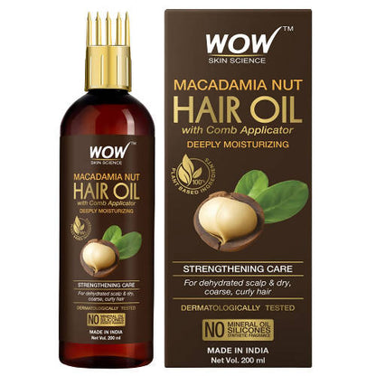 Wow Skin Science Macadamia Nut Hair Oil With Comb Applicator - DrMediCart