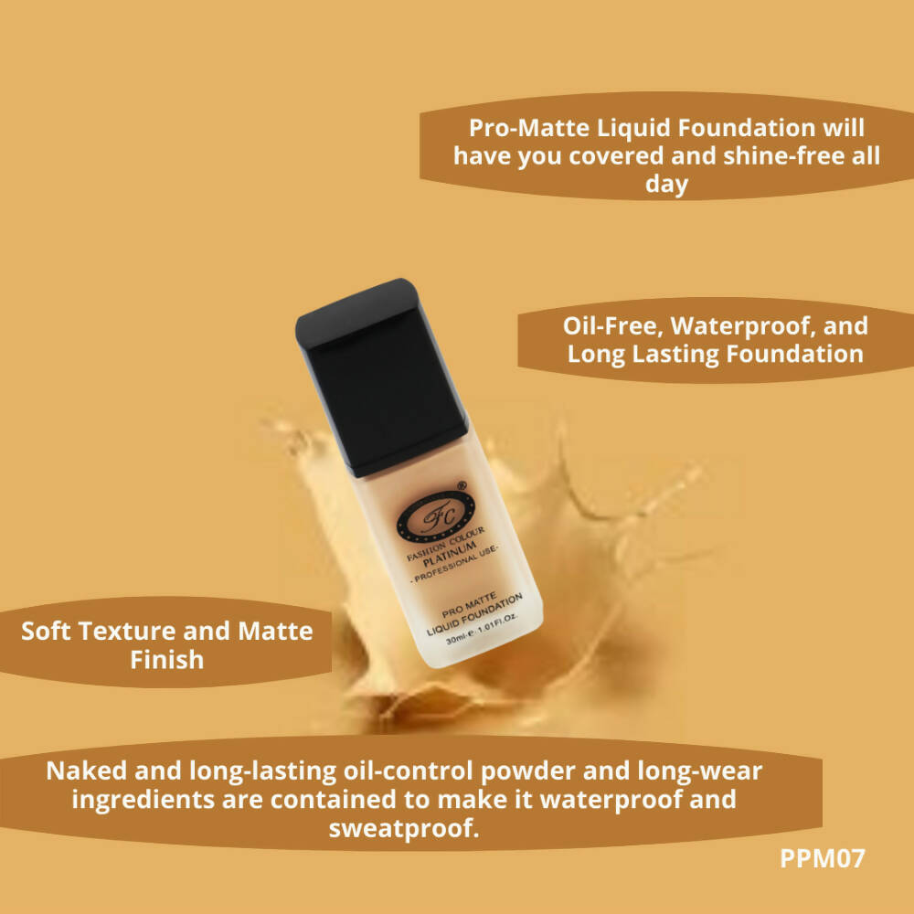 Fashion Colour Pro Matte Liquid Foundation-Warm Beige (Medium to Fair)